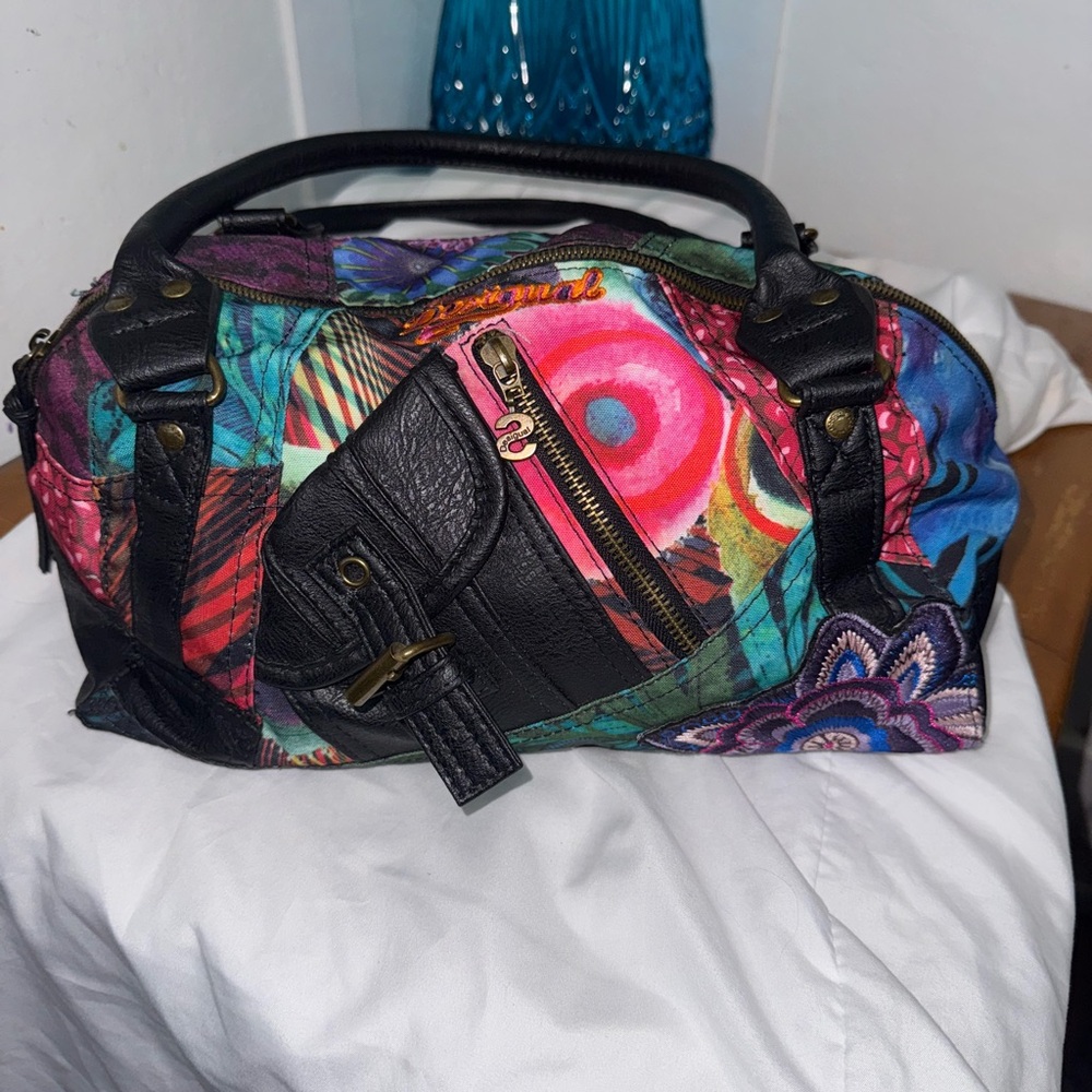 Desigual Rainbow Patchwork Handbag - image 2